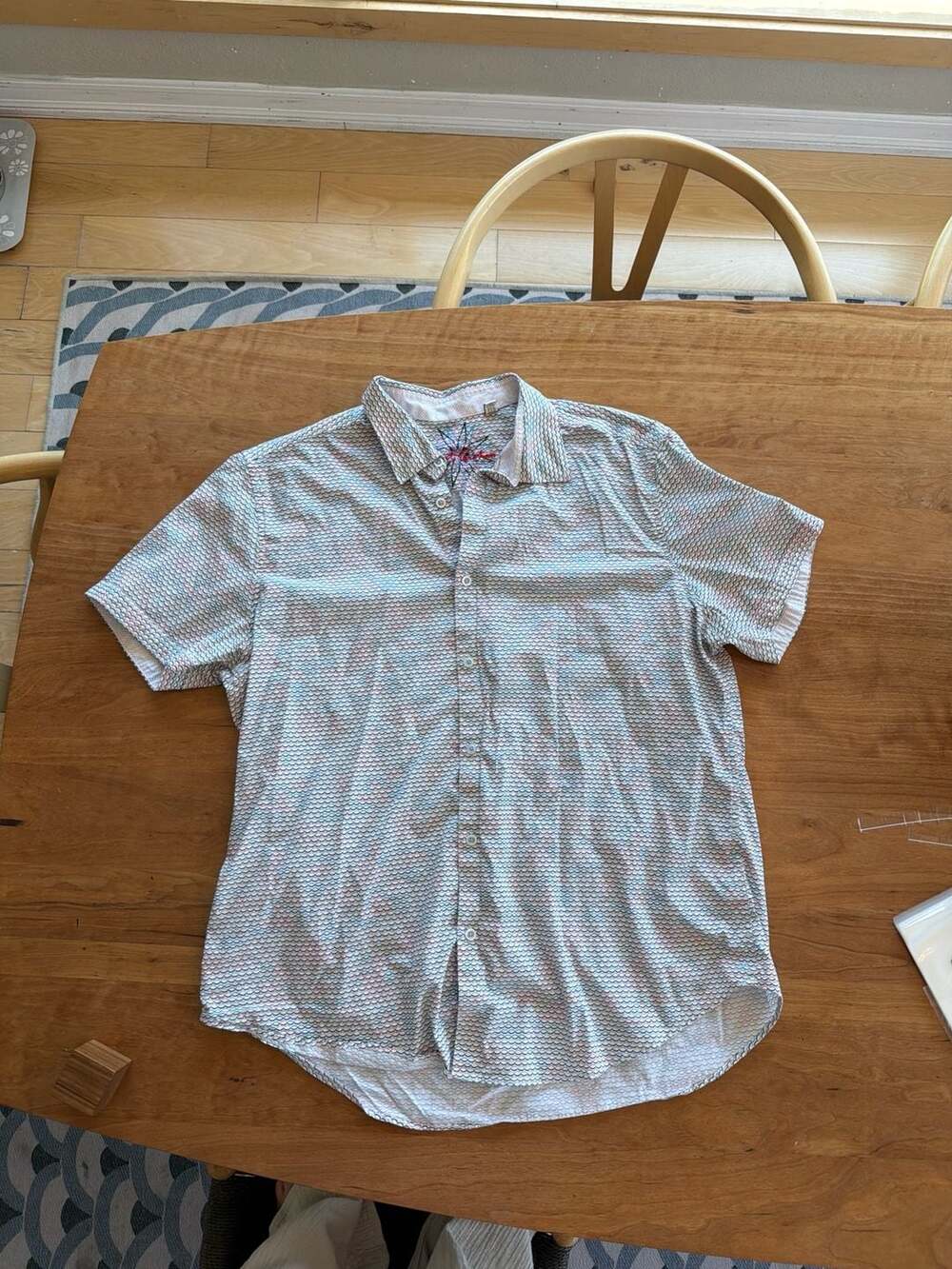 Robert Graham Men's Geometric Scale Print Short Sleeve Classic Fit Shirt Size 2X